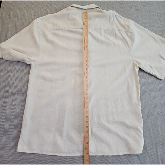 Trust Linen Blend Shirt Men's 5X Natural Tan Short Sleeve Button Down EUC LN - Picture 4 of 10
